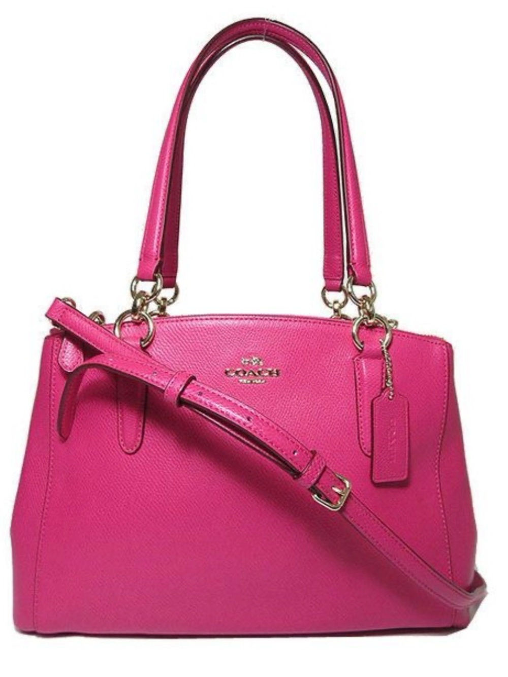 Perfect like new Coach Mini Christie leather bag Pink/Ruby gold hardware